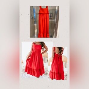 Red Flowy Maxi Dress
